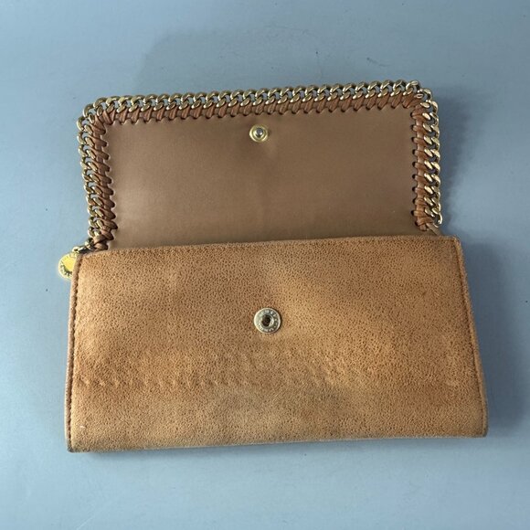 Stella McCartney Falabella Chain-link Detail Brown Leather Long Wallet - Picture 3 of 15